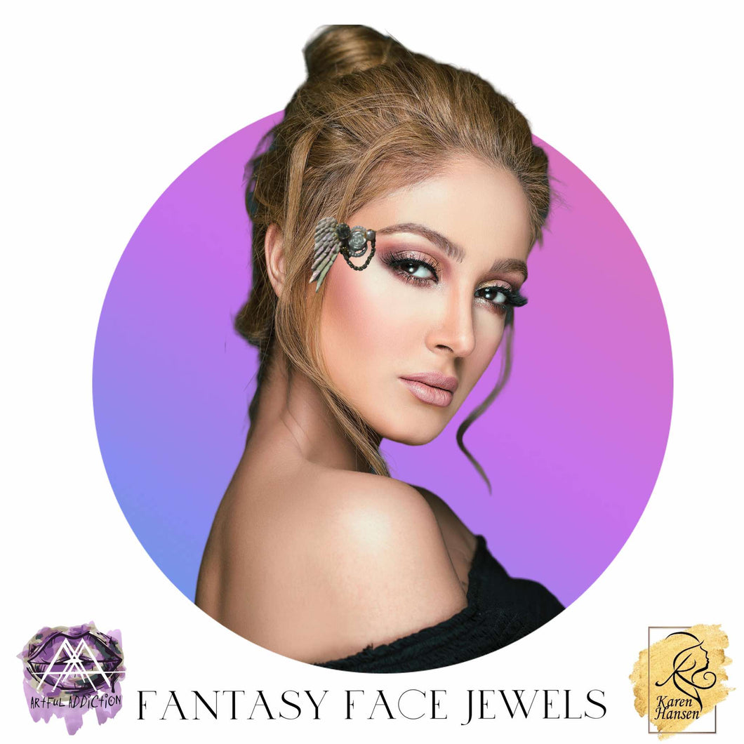 Artful Fantasy Face Jewels - Angel Wing Side Eye Bling