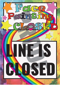 Face Painting CLOSED- Digital Download - Ready to Print Signage